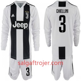 Juventus Fodboldtrøjer Giorgio Chiellini 3 Børn Hjemmebanesæt 2018/19 Langærmet